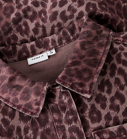 Name It Denim Jacket - NkfLeo - Burgundy/Leo Name It Denim Jacket - NkfLeo - Burgundy/Leo
