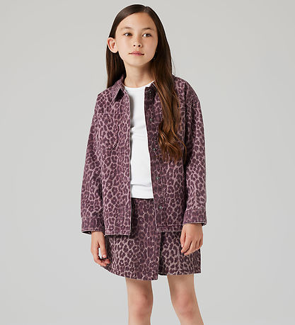 Name It Denim Jacket - NkfLeo - Burgundy/Leo Name It Denim Jacket - NkfLeo - Burgundy/Leo