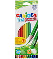 Carioca Colouring Pencils w. Eraser - 3 mm - 12-Pack