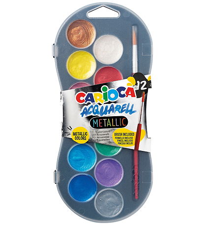 Carioca Watercolour Paint - 12 Colours - Metallic