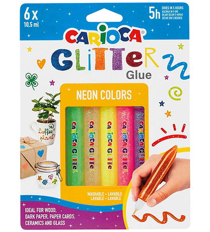 Carioca Glitter glue - 6-Pack - Neon