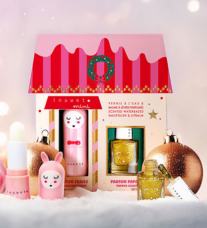 Inuwet Gift Set - Lip balm/Nail Polish - Strawberry/Papaya