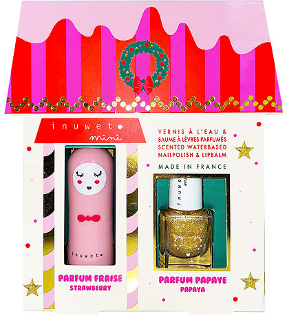 Inuwet Gift Set - Lip balm/Nail Polish - Strawberry/Papaya