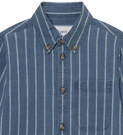 Les Deux Hemd - Bargeld Indigo Stripe - Denim Blue
