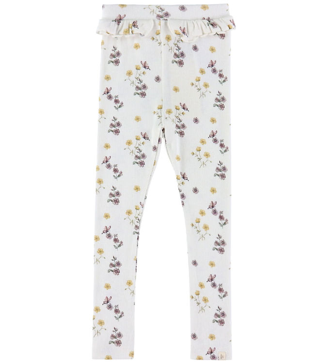 Lil' Atelier Leggings - NmfGavo - Coconut Mjölk/Flower Mix