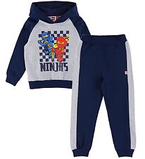 LEGO® Ninjago Sweatset - LwSian 106 - Grau Meliert/Navy m. Print