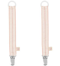 Konges Sløjd Pacifier Clips - 2-Pack - Stripie Petite Rose