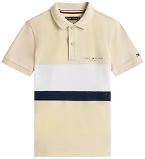 Tommy Hilfiger Polo - Mini Crop - Classic+ Beige ColourblockBeig