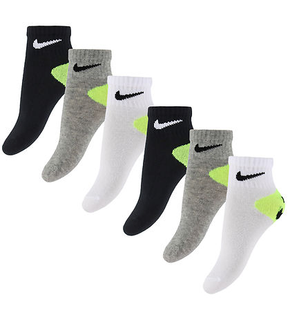 Nike Ankle Socks - 6-Pack - White/Neon Yellow