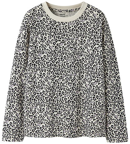 Name It Bluse - NkfVelda - Bimsstein Stone/Leopard Hearts