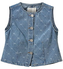 Sofie Schnoor Denim vest - Carla - Denim Blue w. Harlequin patte