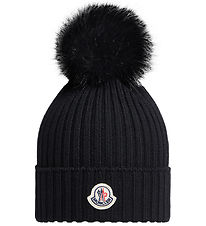 Moncler Beanie - Wool - Black w. Faux Fur
