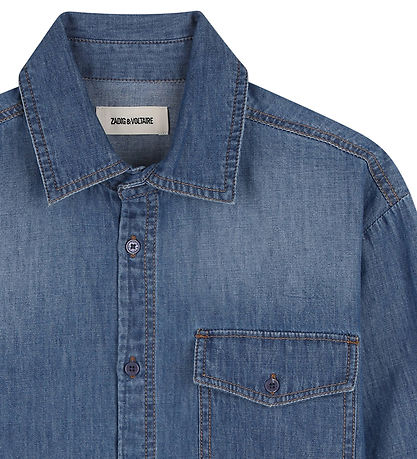 Zadig & Voltaire Overhemd - Denim Blue m. Print