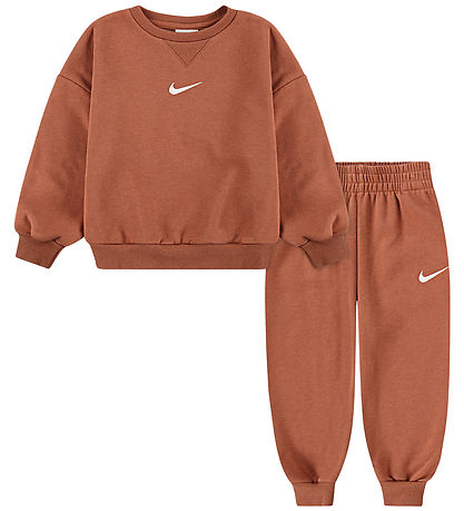 Nike Joggingpakken - Crew - Mineraal Clay