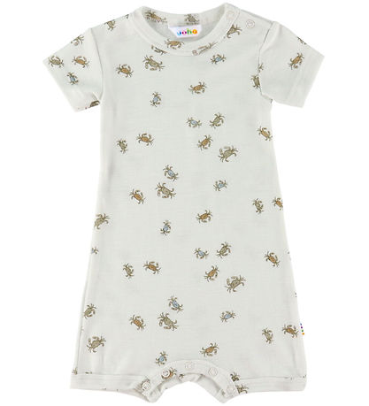 Joha Summer Romper - Wool/Silk - Off White w. Crabs
