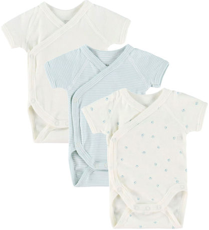 Petit Bateau Romper s/s - 3-pack - Wit/Groen
