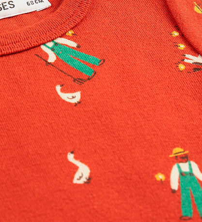 Bobo Choses 보디수트 반팔 - 농장 Adventure - 빨간색