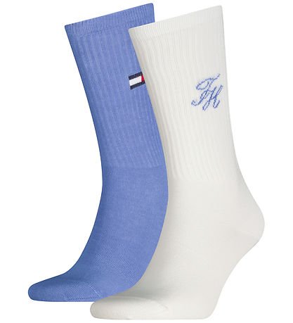 Tommy Hilfiger Chaussettes - 2 Pack - Blanc/Bleu