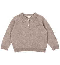 Konges Sløjd Polo shirt - Wool - Base - Oatmeal Melange