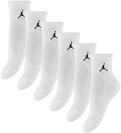 Jordan Ankle Socks - 6-Pack - Quarter - White