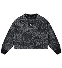 Jordan Blouse - Cropped - Black w. Leopard Print