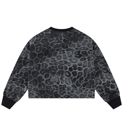 Jordan Blouse - Recadré - Noir av. Imprimé léopard