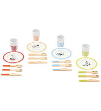 Kids Concept Dinnerware - Wood - White/Multicolour w. Moomin