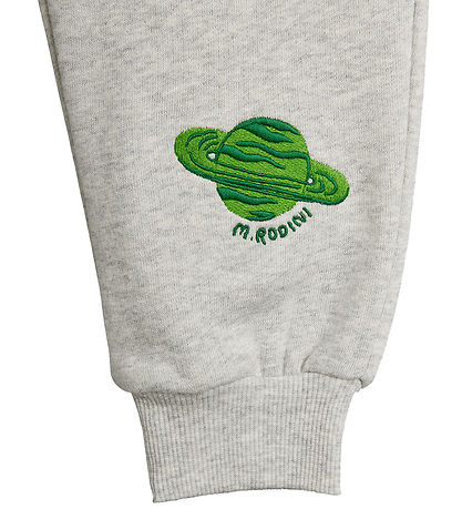 Mini Rodini Sweatpants - Planet - Grey Melange