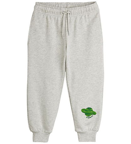 Mini Rodini Sweatpants - Planet - Grey Melange