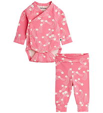 Mini Rodini Set - Trousers/Wrap Bodysuit l/s - Starfall Aop - Pi