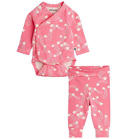 Mini Rodini Set - Trousers/Wrap Bodysuit l/s - Starfall Aop - Pi