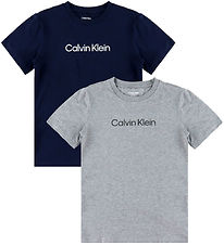 Calvin Klein T-shirts - 2-Pack - Grey Melange/Dark Sapphire