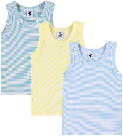Petit Bateau Undershirt - 3-Pack - Blue/Green/Yellow