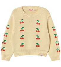 Tiny Cottons Blouse - Knitted - Mini Cherries - Dusty Yellow