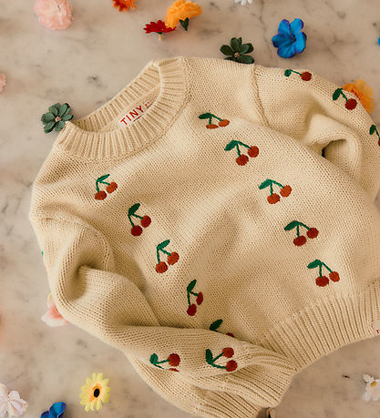 Tiny Cottons Blouse - Knitted - Mini Cherries - Dusty Yellow