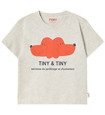 Tiny Cottons T-shirt - Dog Graphics - Cream Heather