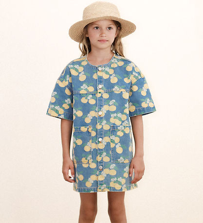 Tiny Cottons Klänning - Oranges - Light Tvätta Denim