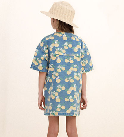 Tiny Cottons Klänning - Oranges - Light Tvätta Denim