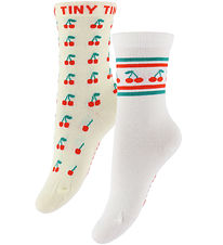 Tiny Cottons Socks - 2-Pack - Cherry - Dusty Yellow/Off White