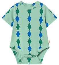 Tiny Cottons Body k/ä - Rib - Diamanter - Tvättad smaragd