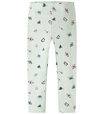 Name It Leggings - NmfVivian - Pale Aqua/Bow Ties