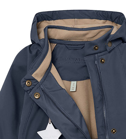 Mini A Ture Softshell Jacket w. Fleece - MatWai - Ombre Blue