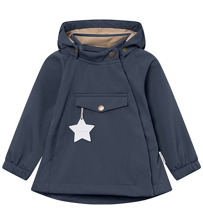 Mini A Ture Softshell Jacket w. Fleece - MatWai - Ombre Blue