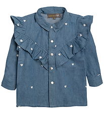 Hanevild Shirt - Heart - Denim w. Hearts