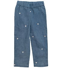 Hanevild Trousers - Denim w. Hearts