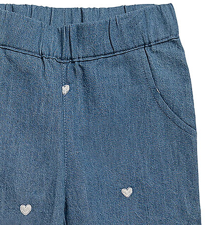 Hanevild Trousers - Denim w. Hearts