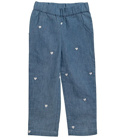 Hanevild Trousers - Denim w. Hearts