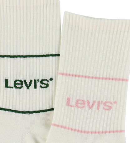 Levis Chaussettes - 2 Pack - Blanc/Vert/Rose