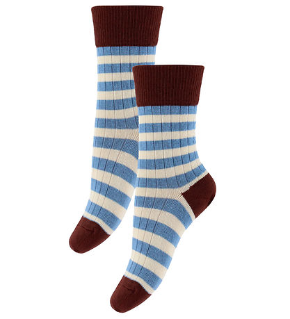 FUB Socks - 2-Pack - Sea/Maroon w. Stripes