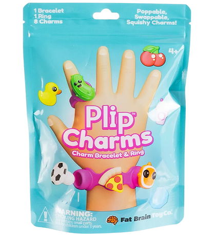 Fat Brain Armband m. Charms - Plip Charms - Pink